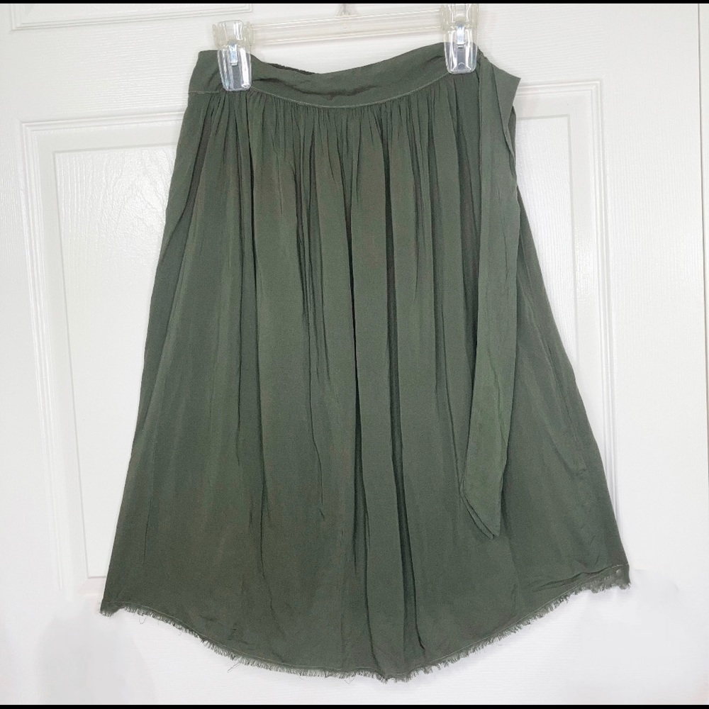 Planet Blue Blue Life Tie Waist Midi Skirt